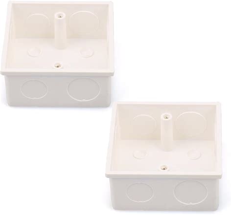 86 x 86 electrical box|2 Pcs 86x86x38mm White PVC Flush.